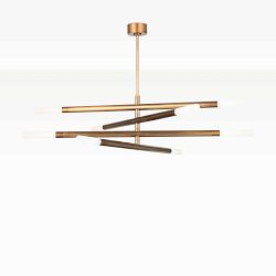Wick Chandelier, Natural Brass
