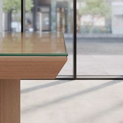 Dietrich Communal Table Standard Glass Top, 96" x 42 "