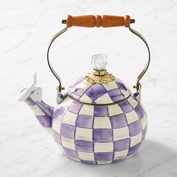 MacKenzie-Childs Violet Check Whistling Tea Kettle