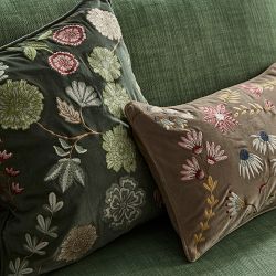 Marcella Velvet Embroidered Pillow Cover