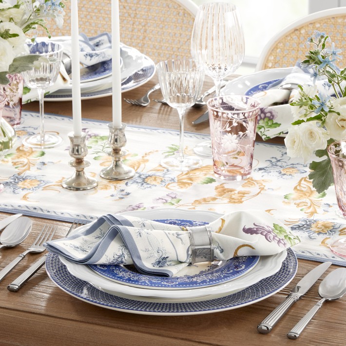 Bridgerton Table Runner Floral Linen-Cotton | Williams Sonoma