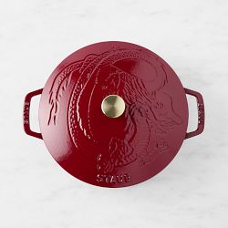 Staub Enameled Cast Iron Braiser with Dragon Lid, 2 1/2-Qt., Cranberry