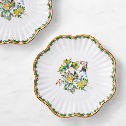 Famille Rose Scalloped Appetizer Plates