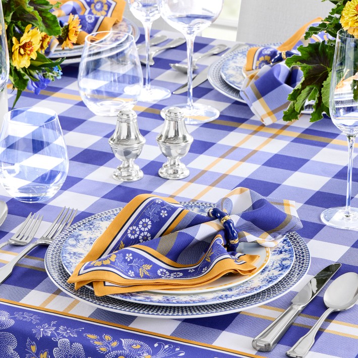 Gingham Floral Tablecloth | Williams Sonoma