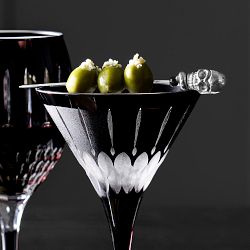 Wilshire Jewel Cut Black Martini Glasses, Set of 4