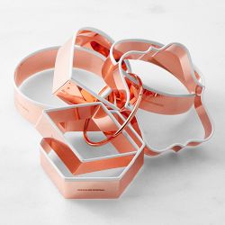 Williams Sonoma Copper Shape Cookie Cutters on Ring, Set of 6