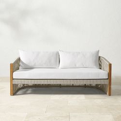 Pasadena Outdoor Teak and Rope Sofa (76")