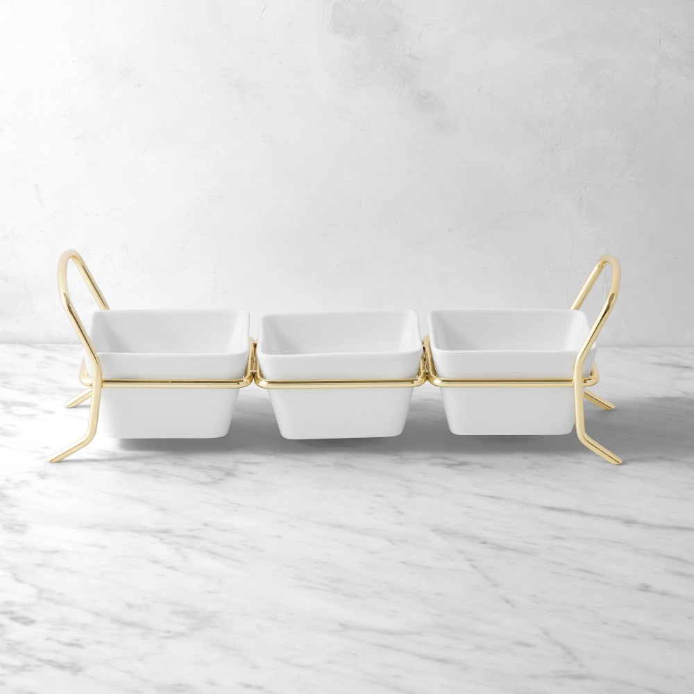 Williams Sonoma Buffet Triple Condiment Dish - Set of 3