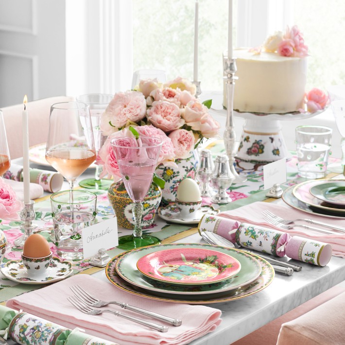 Famille Rose Bunny Appetizer Plates Set of 4 | Williams Sonoma