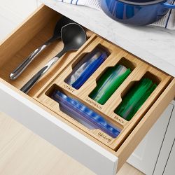 Hold Everything Food Storage Bag Organizer, Ashwood