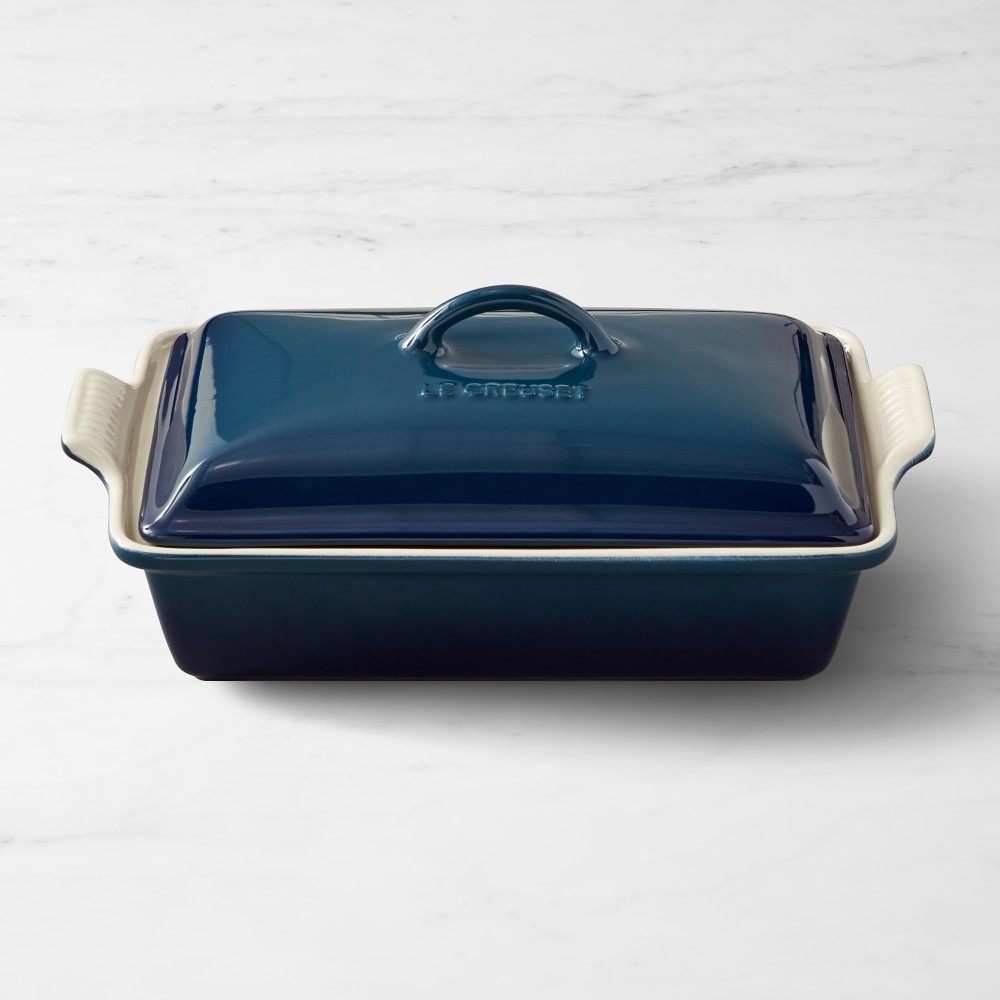 Le Creuset Heritage Stoneware Rectangular Covered Casserole, 4-Qt. - 12 1/2", Agave