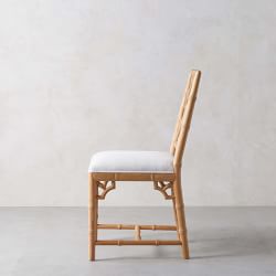 Chippendale Upholstered Bistro Dining Side Chair, Natural
