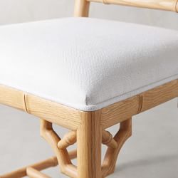 Chippendale Upholstered Bistro Dining Side Chair, Natural