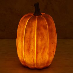 Outdoor Pre-Lit Faux Pumpkins
