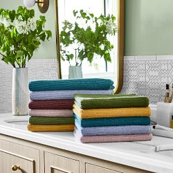 Solid Ribbed 6 Piece Towel Set