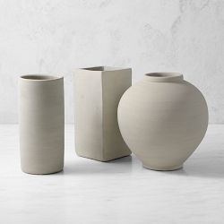 Jeff Leatham x Williams Sonoma Round White Ceramic Vase