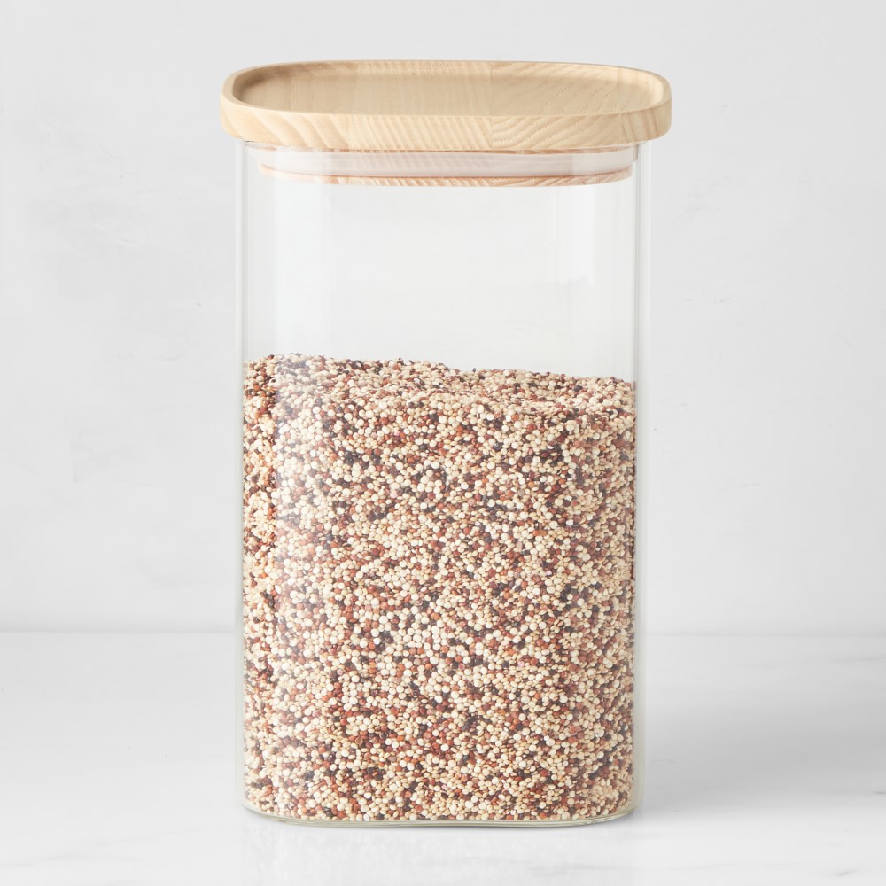 Hold Everything Stackable Glass Square Canisters - Medium