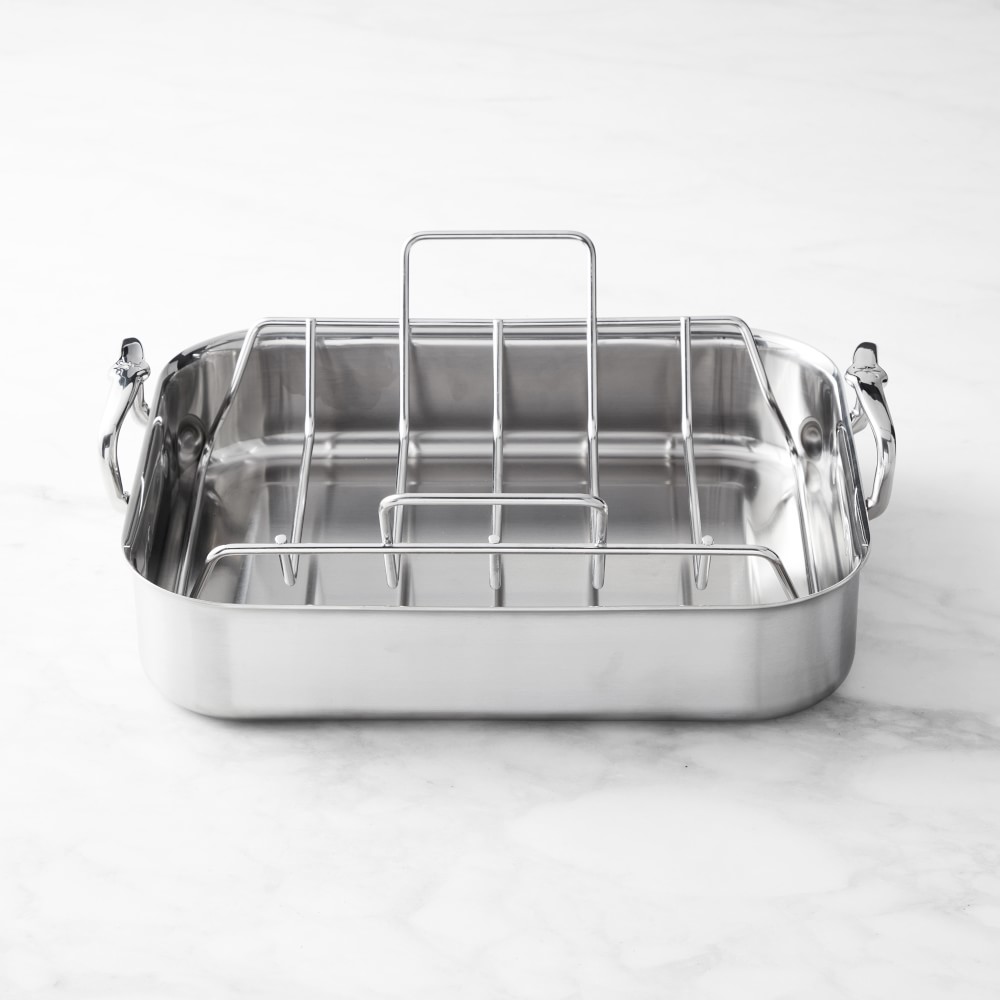 Hestan Provisions Brushed Stainless-Steel Classic Roaster with Rack - Small