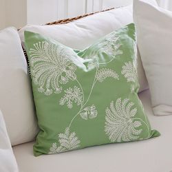 AERIN x Williams Sonoma Home Jane Outdoor Embroidery Pillow Cover, Green