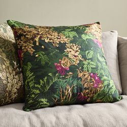 Fern Forest Printed Silk Pillow Cover