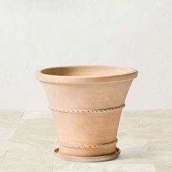 Williams Sonoma Terracotta Rope Trim Planter