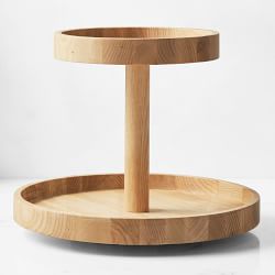 Hold Everything 2-Tiered Lazy Susan, Large, Ashwood, 15"