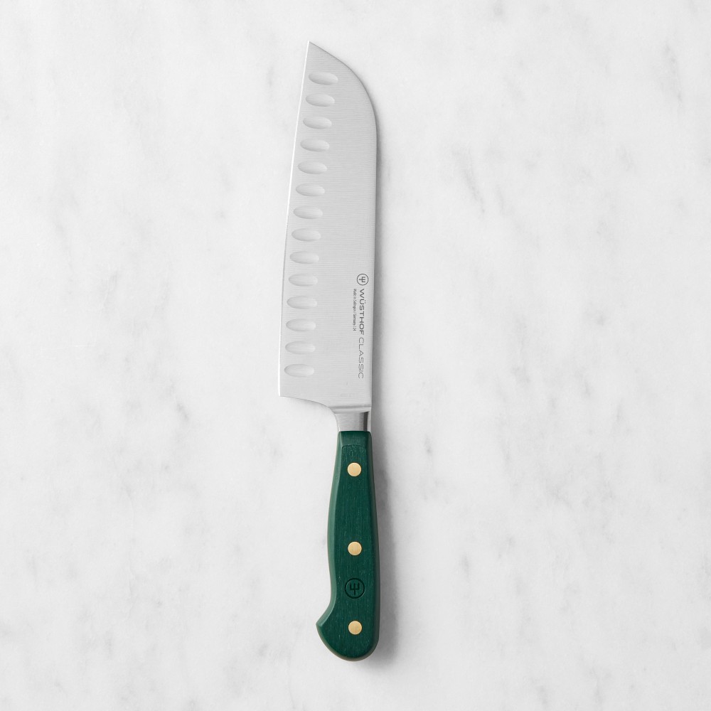 WÜSTHOF Classic Hollow-Edge Santoku Knife - 7", Fresh Rosemary