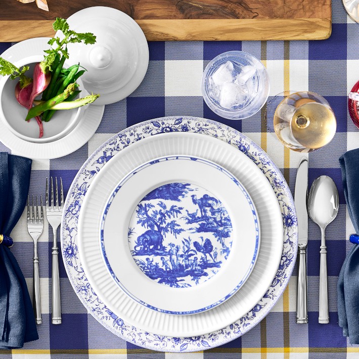 Gingham Floral Tablecloth | Williams Sonoma