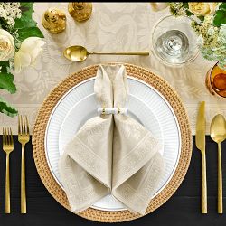 Vintage Floral Jacquard Napkins, Set of 4