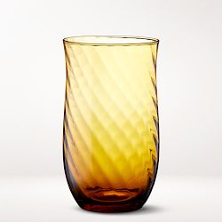 Wave Tall Tumber Glasses, Set of 4, Amber