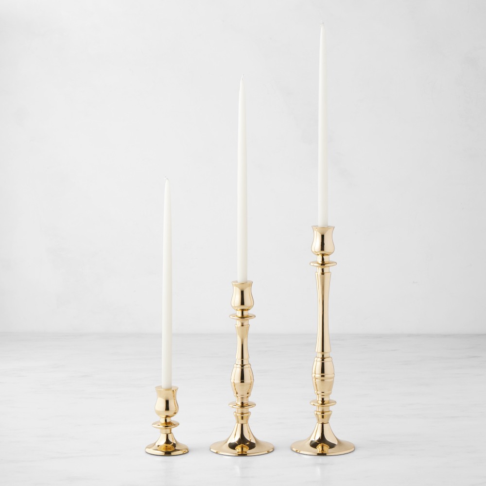 Heirloom Gold Tiny Taper Holders - Mixed, Set of 3