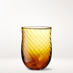 Wave Short Tumbler Glasses, Set of 4, Amber