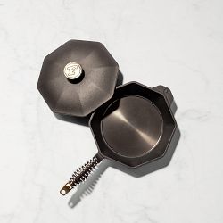 FINEX Seasoned Cast Iron Skillet Fry Pan with Lid, 8"