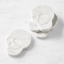 Marble Skull Coasters, Set of 4