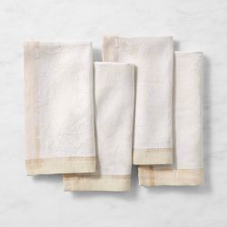Filomena Jacquard Napkins, Set of 4, White