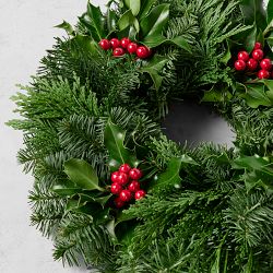 Noble Green Holly Live Wreath &amp; Garland