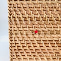 OPEN BOX: Hold Everything Rattan Cubby Pantry Baskets, Large, Walnut