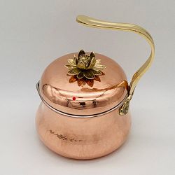 OPEN BOX: Ruffoni Historia Hammered Copper Tea Kettle with Lotus Knob, 3-Qt.