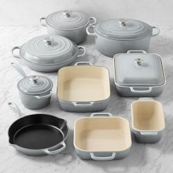 Le Creuset Signature Mixed Material 14-Piece Cookware & Bakeware Set, French Grey
