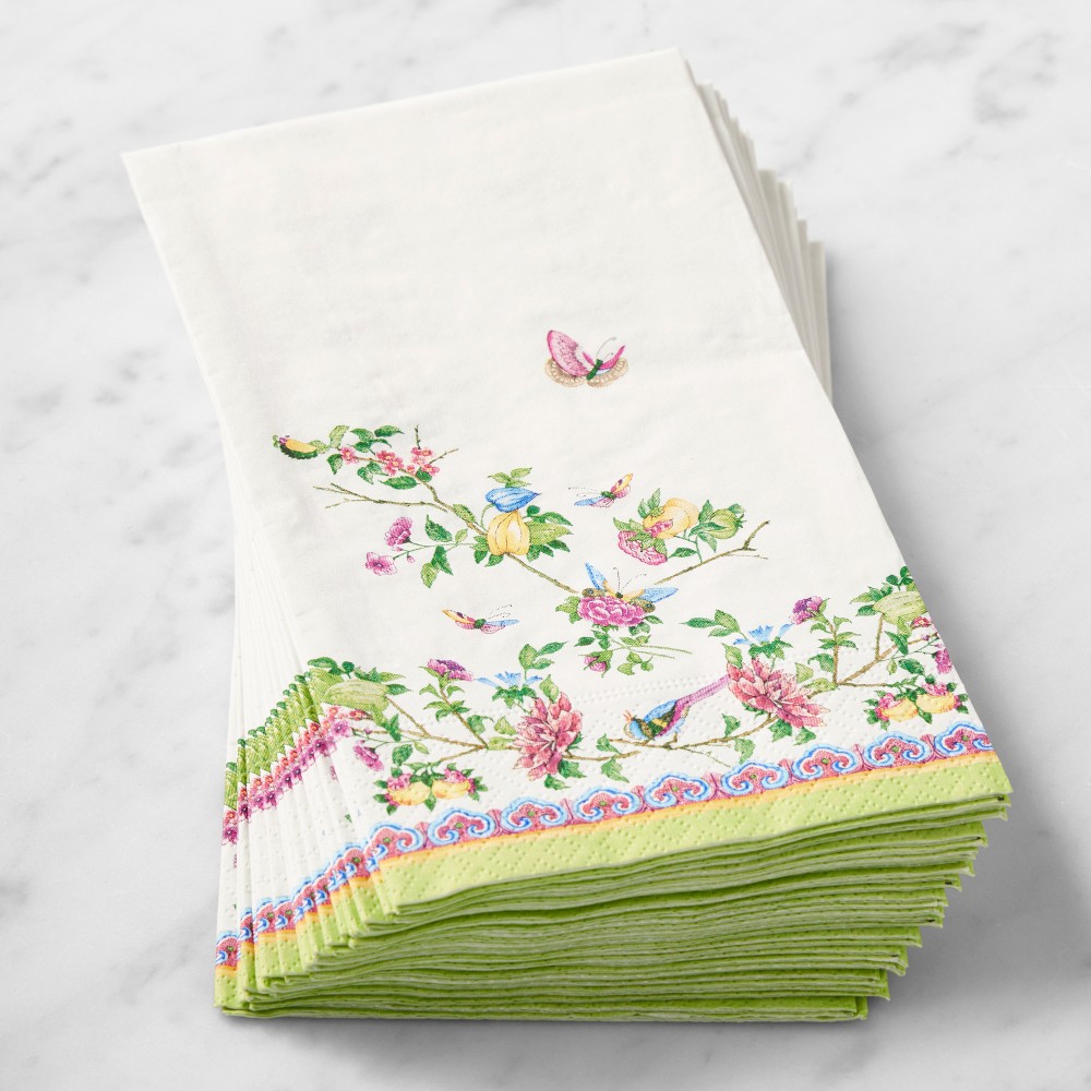 Famille Rose Paper Guest Towels, Set of 16 - Set of 16