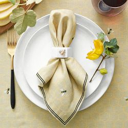 Honeycomb Marble Napkin Rings, Set of 4