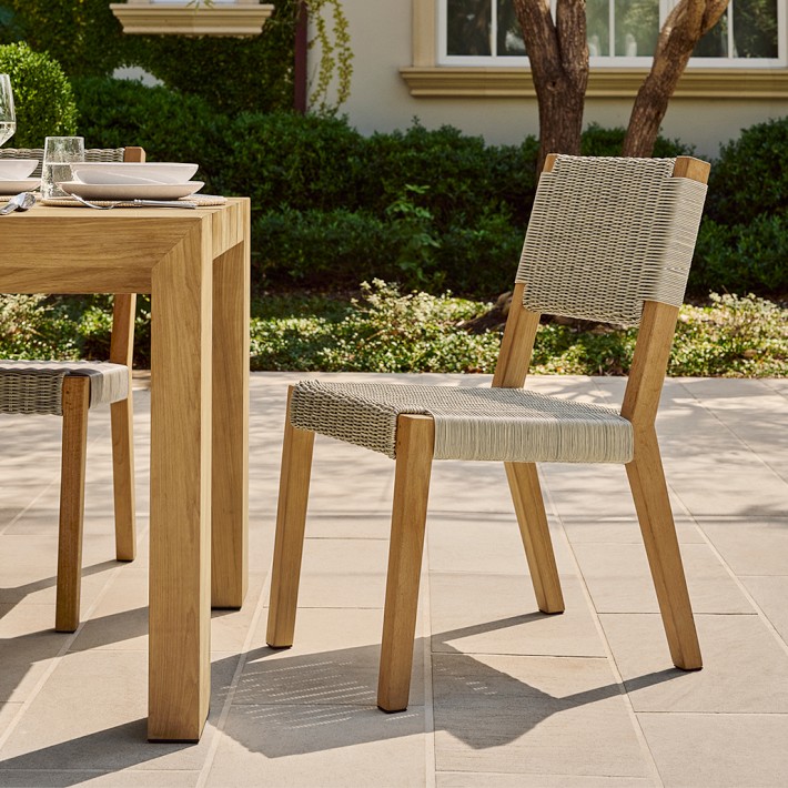 Larnaca Teak x All-Weather Weave Outdoor Dining Side Chair