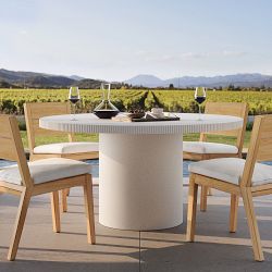 Hollis Round Fiberstone Outdoor Dining Table (59")
