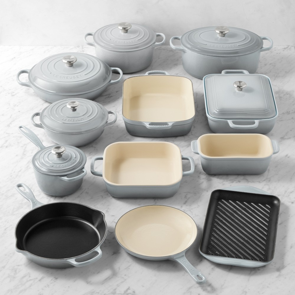 Le Creuset Signature Mixed Material 18-Piece Cookware & Bakeware Set - French Grey
