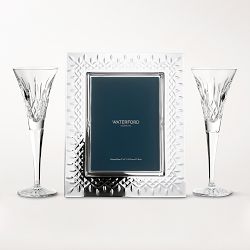 Waterford Lismore Frame 5x7 & 2 Waterford Lismore Toasting Flutes