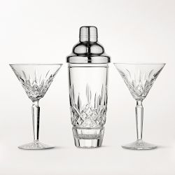 Waterford Lismore Cocktail Shaker and Martini Glasses