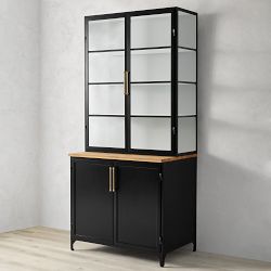 Colt 2- Door Glass Storage Cabinet with Counter (40")