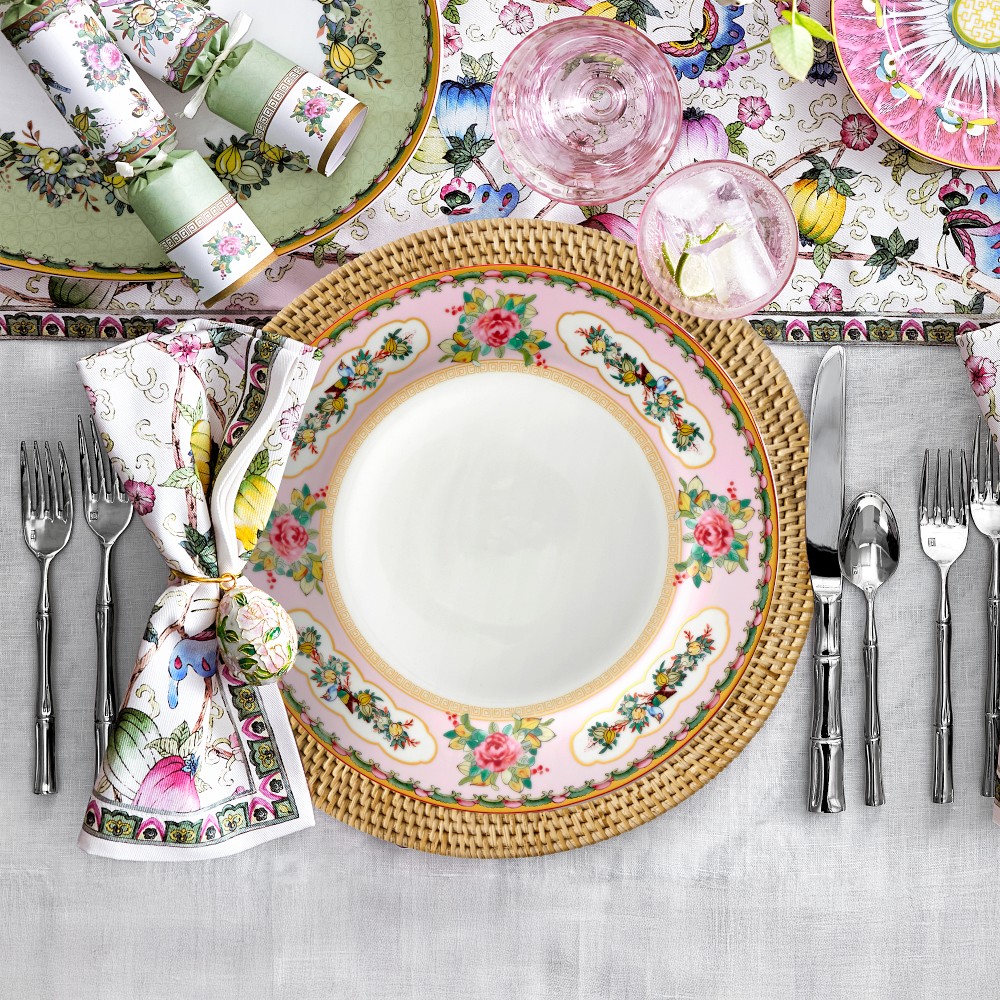 Famille Rose Dinner Plates - Set of 4, Pink
