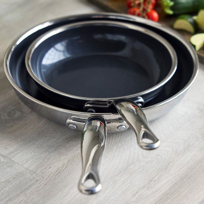 GreenPan Premiere Max Stainless-Steel Ceramic Nonstick Fry Pan Set