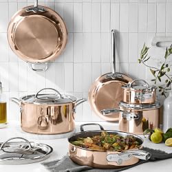 Williams Sonoma Signature Thermo-Clad™ Copper 10-Piece Cookware Set